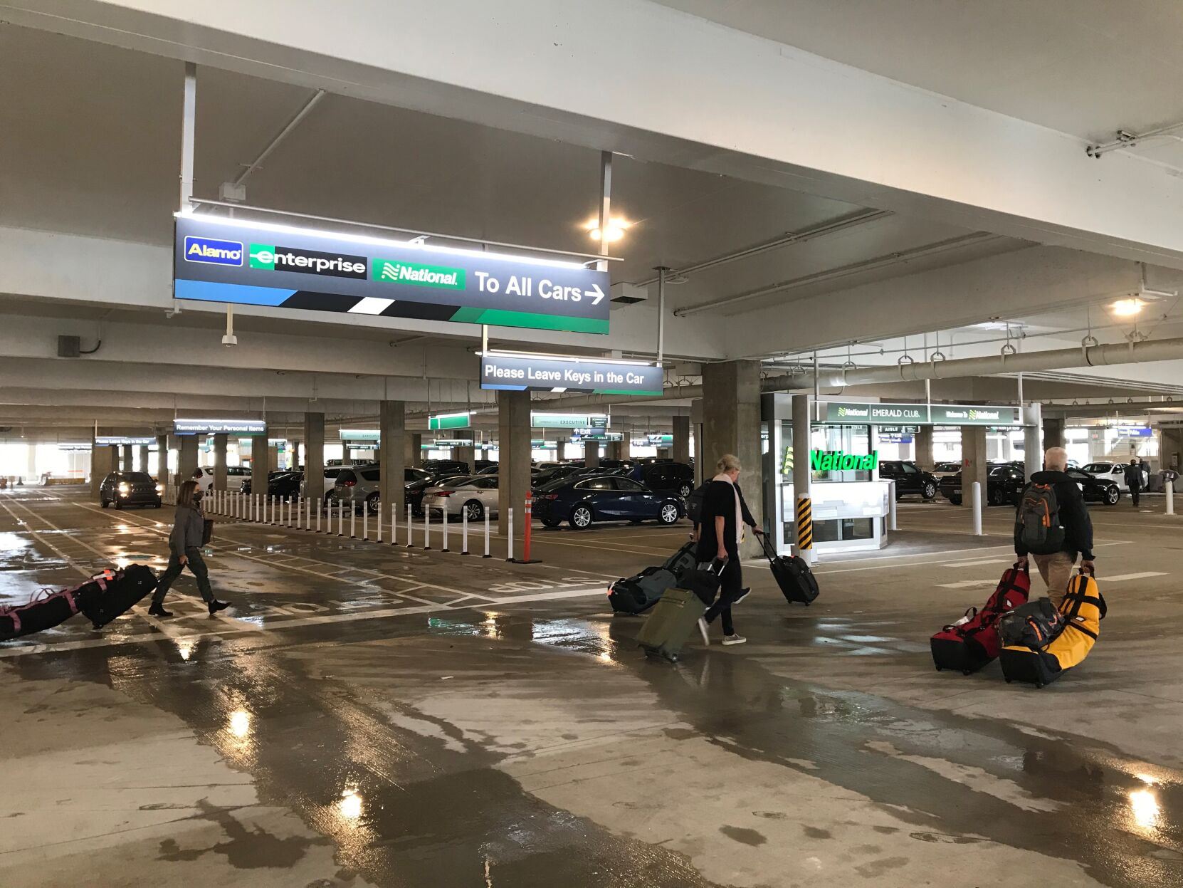 Charleston airport parking deck customers in rental car area